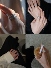 Matte Hollow Lace Ring