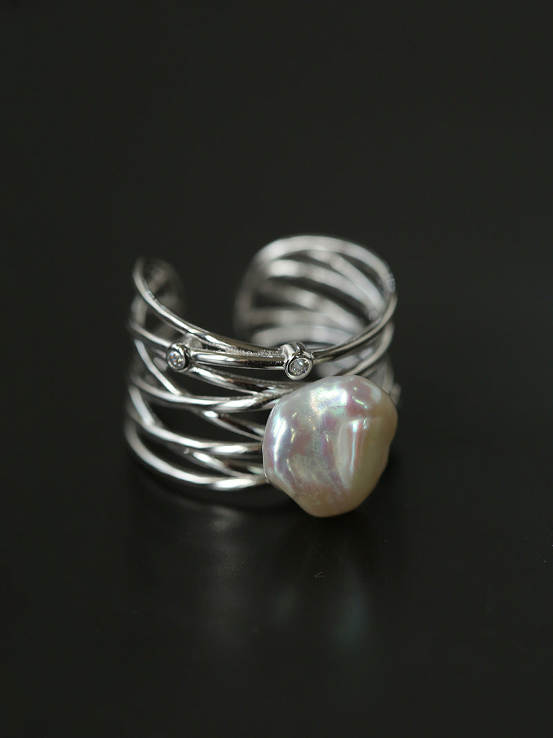 Crafted Multi-layer Baroque Pearl Ring