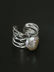 Crafted Multi-layer Baroque Pearl Ring