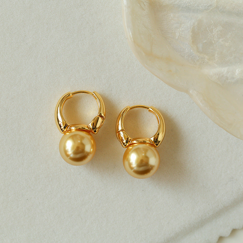 Classic Bucket-Shaped Swarovski Pearl Earrings