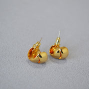 Dual C Twist Ear Stud Earrings