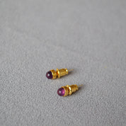 Onyx,Jadeite, Amethyst Gemstone Stud Earrings