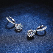 1.0 CTW Amie Radiant Drop Earrings Moissanite