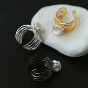 Crafted Multi-layer Baroque Pearl Ring