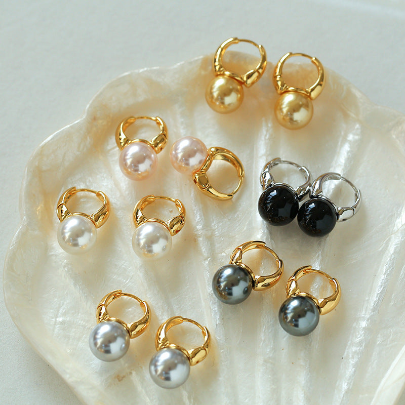 Classic Bucket-Shaped Swarovski Pearl Earrings