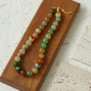 Peacock Green Agate Necklace