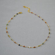 Colorful Gems Chain Necklace