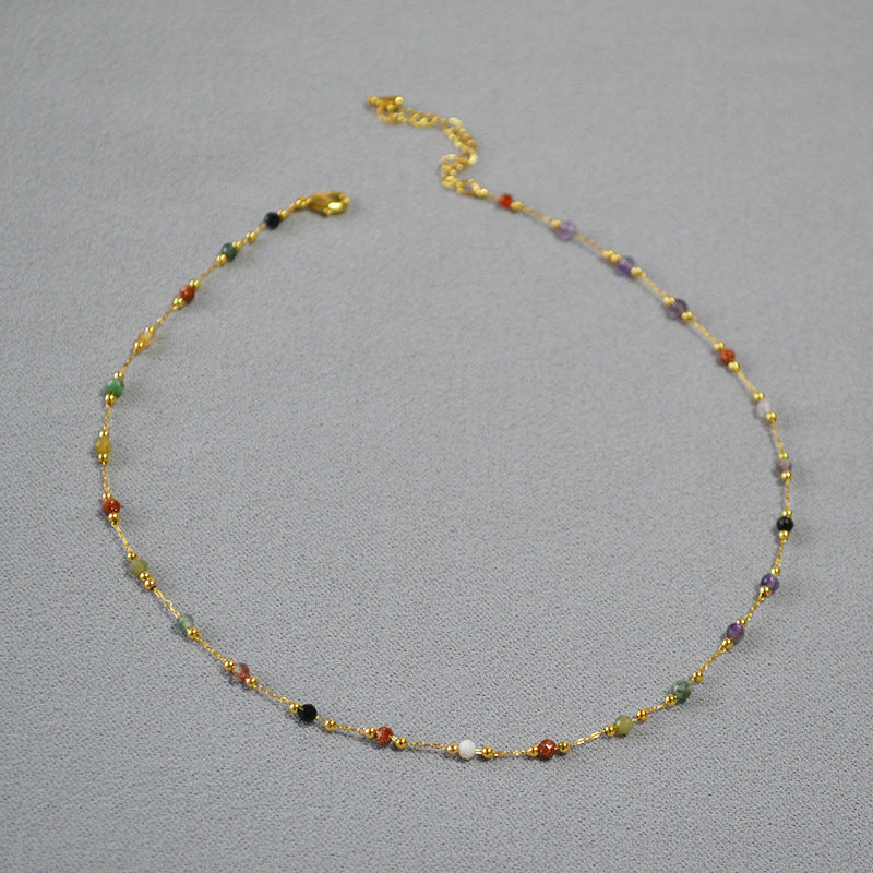 Colorful Gems Chain Necklace