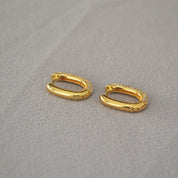 U Shape Half CZ Hoop Earrings