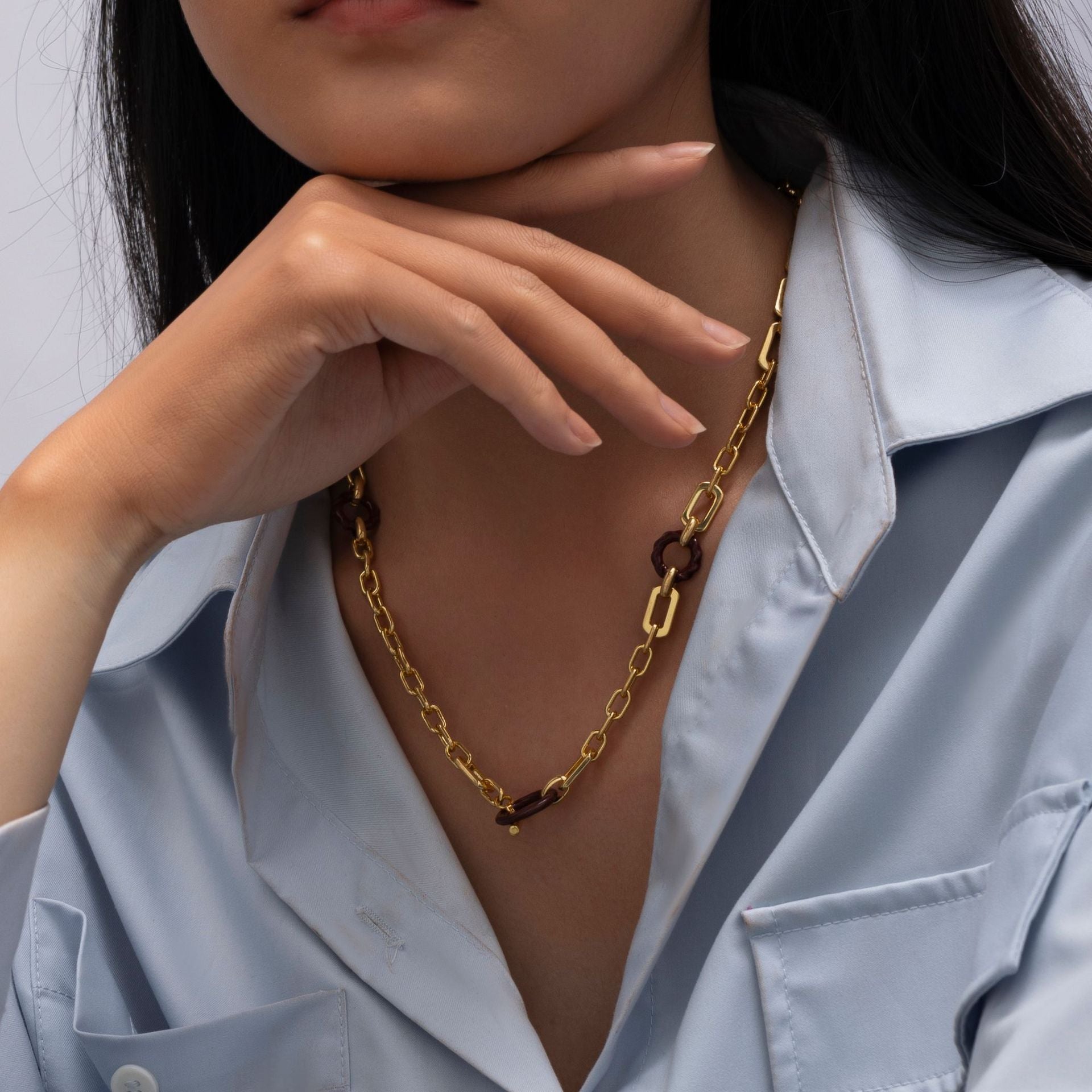 OT Lock Gold Chain Necklace