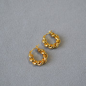 Twisted Gold Hoop Earrings