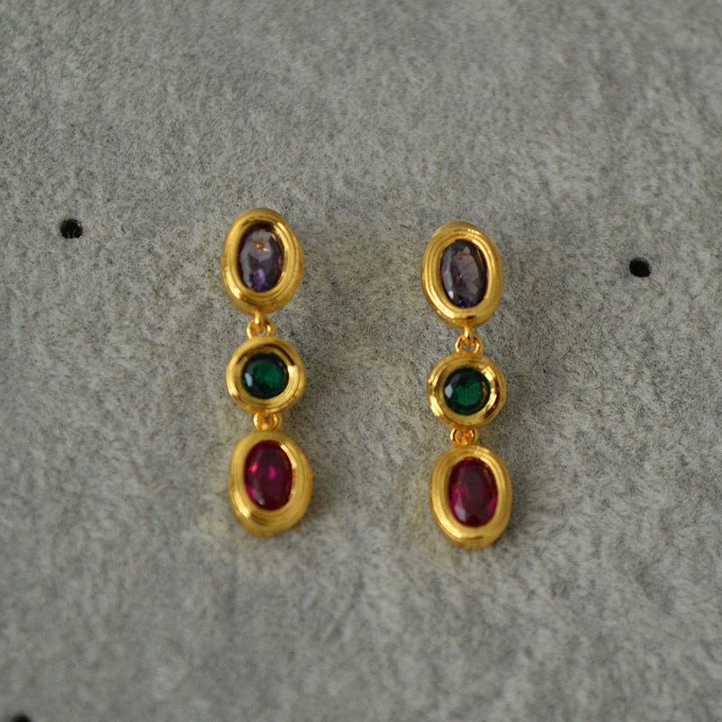 Multicolor Stones Drop Earrings