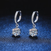 1.0 CTW Amie Radiant Drop Earrings Moissanite