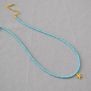 Turquoise Beaded Star Pendant Necklace