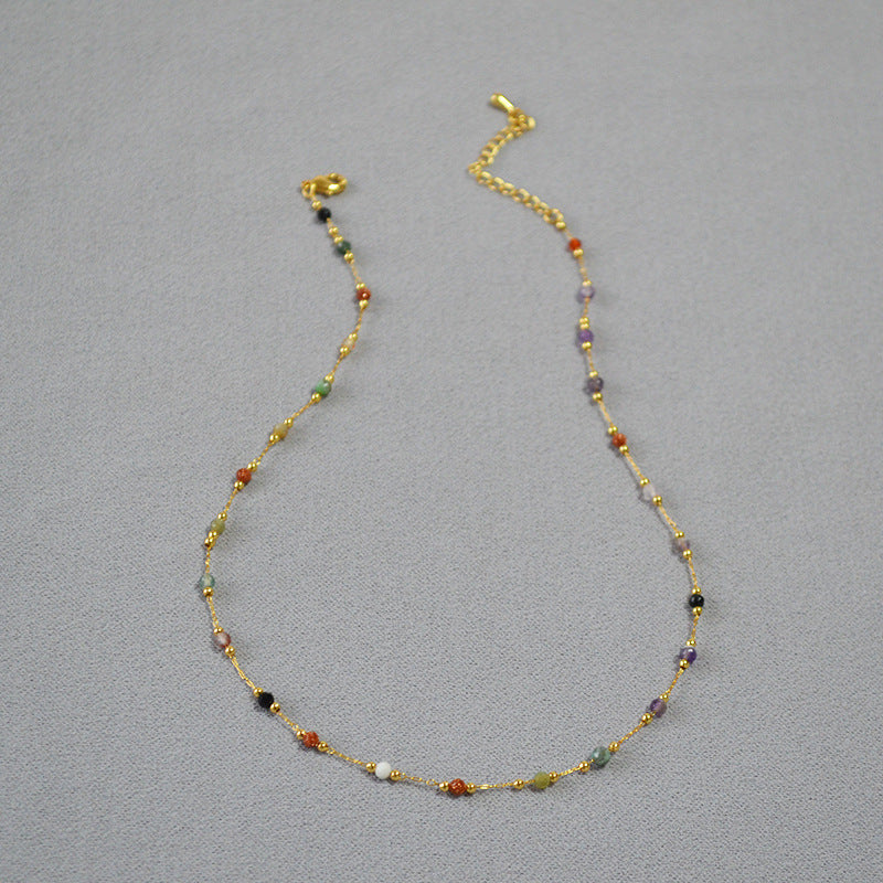 Colorful Gems Chain Necklace