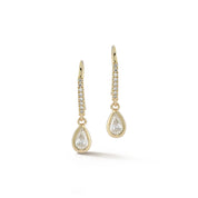 14kt Pear Diamond Drop Earrings