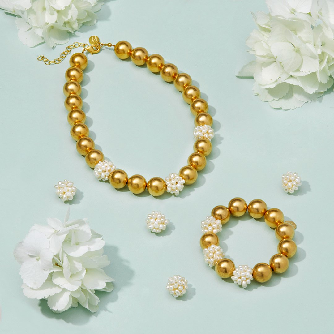 Pearl Cluster Margaret Necklace