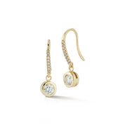 14kt Round Diamond Drop Earrings