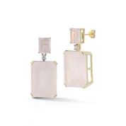 14kt Rose Quartz Frame Earrings