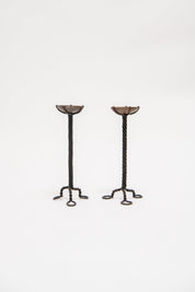 ANONYMOUS, PAIR OF METAL CANDLESTICKS, C. 1950