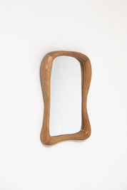 SWISS, SMOOTH CARVED ANTHROPOSOPHIC MIRROR, C. 1930