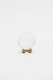 ITALIAN, CRYSTAL BALL WITH BRASS STAND, C. 1960