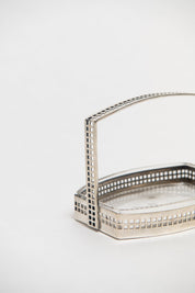 WIENER WERKSTATTE, METAL GRIDWORK BASKET. C. 1905