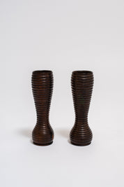 PAIR OF TURNED WOOD VASES, C. EARLY 20TH CENTURY