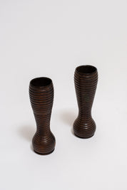 PAIR OF TURNED WOOD VASES, C. EARLY 20TH CENTURY