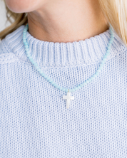 Alys Pearl Cross Necklace