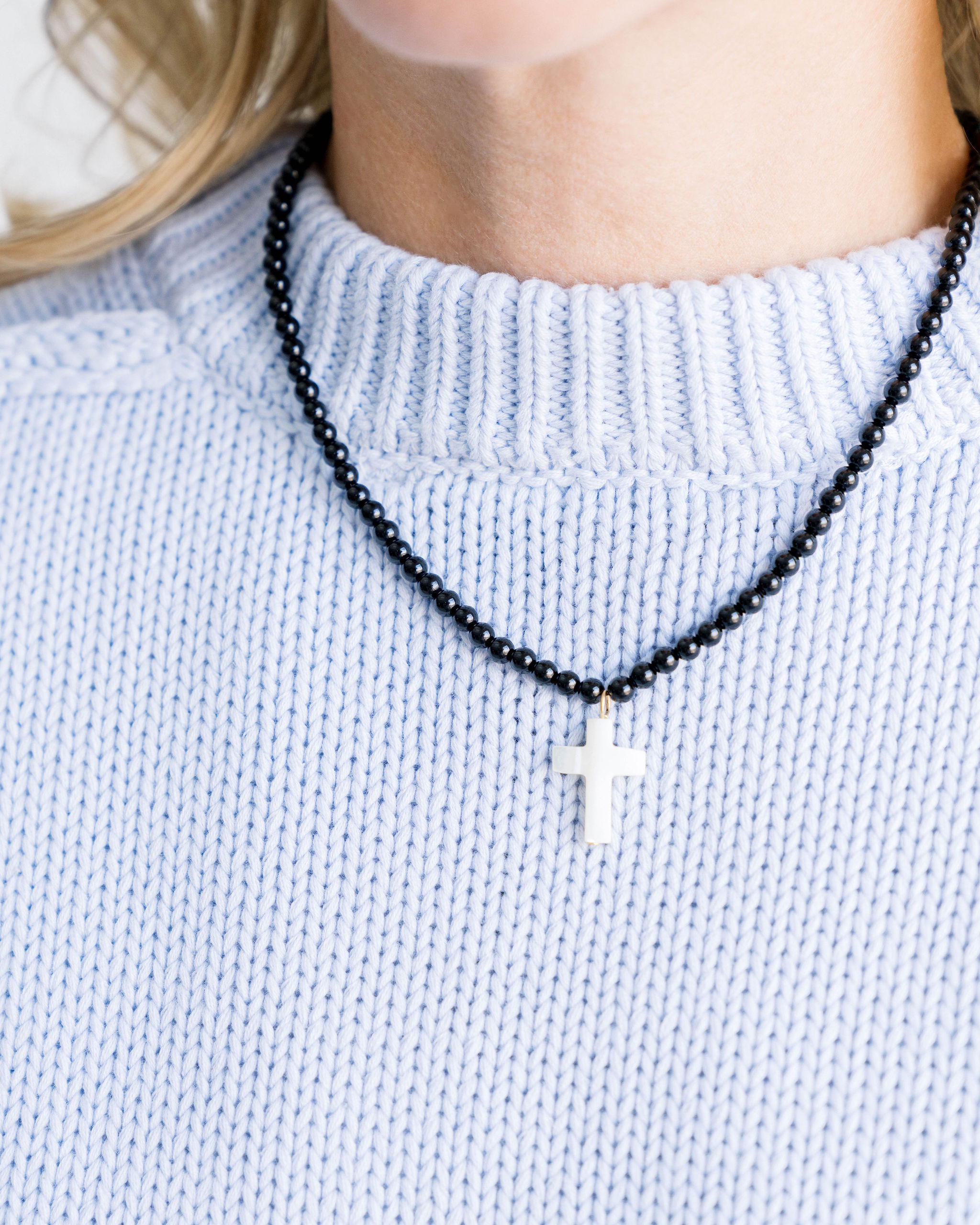 Alys Pearl Cross Necklace