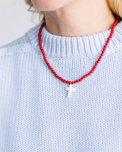 Alys Pearl Cross Necklace