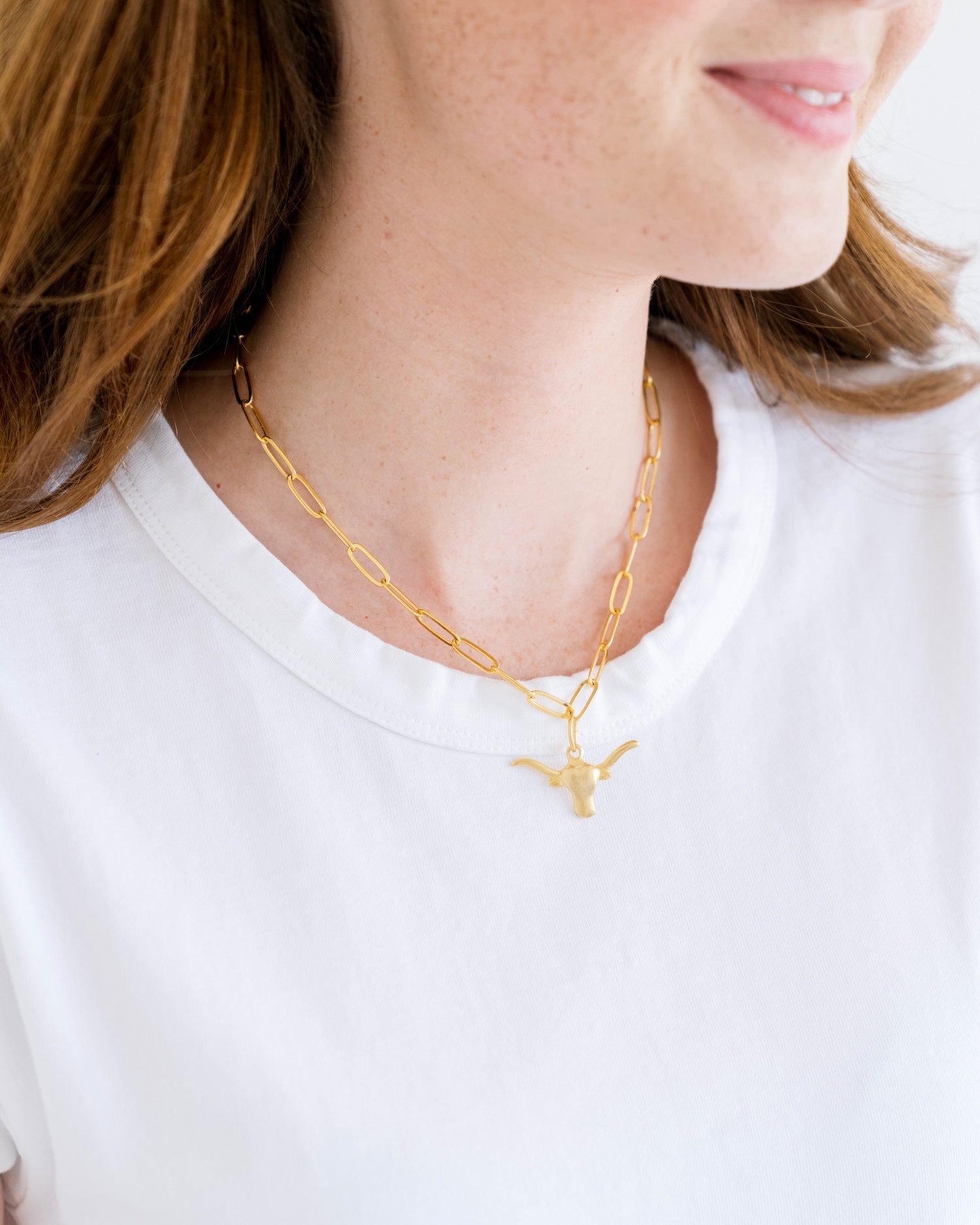 Medium Longhorn Paperclip Necklace