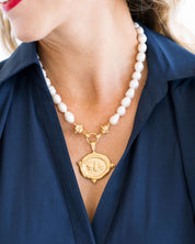 Bee Intaglio Pearl Necklace