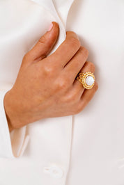 Dotted Pearl Ring