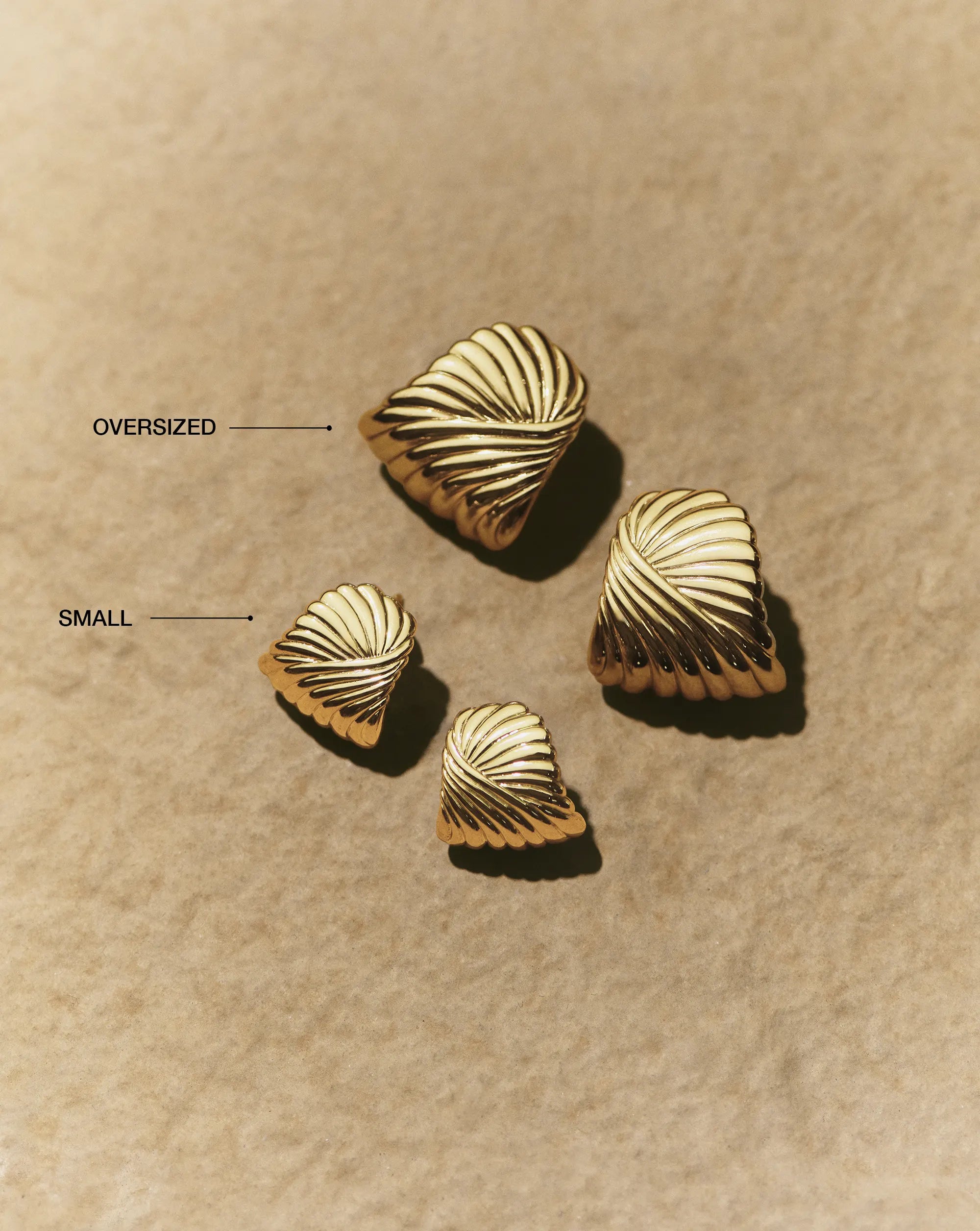 Ripple Stud Earrings | 18k Gold Plated