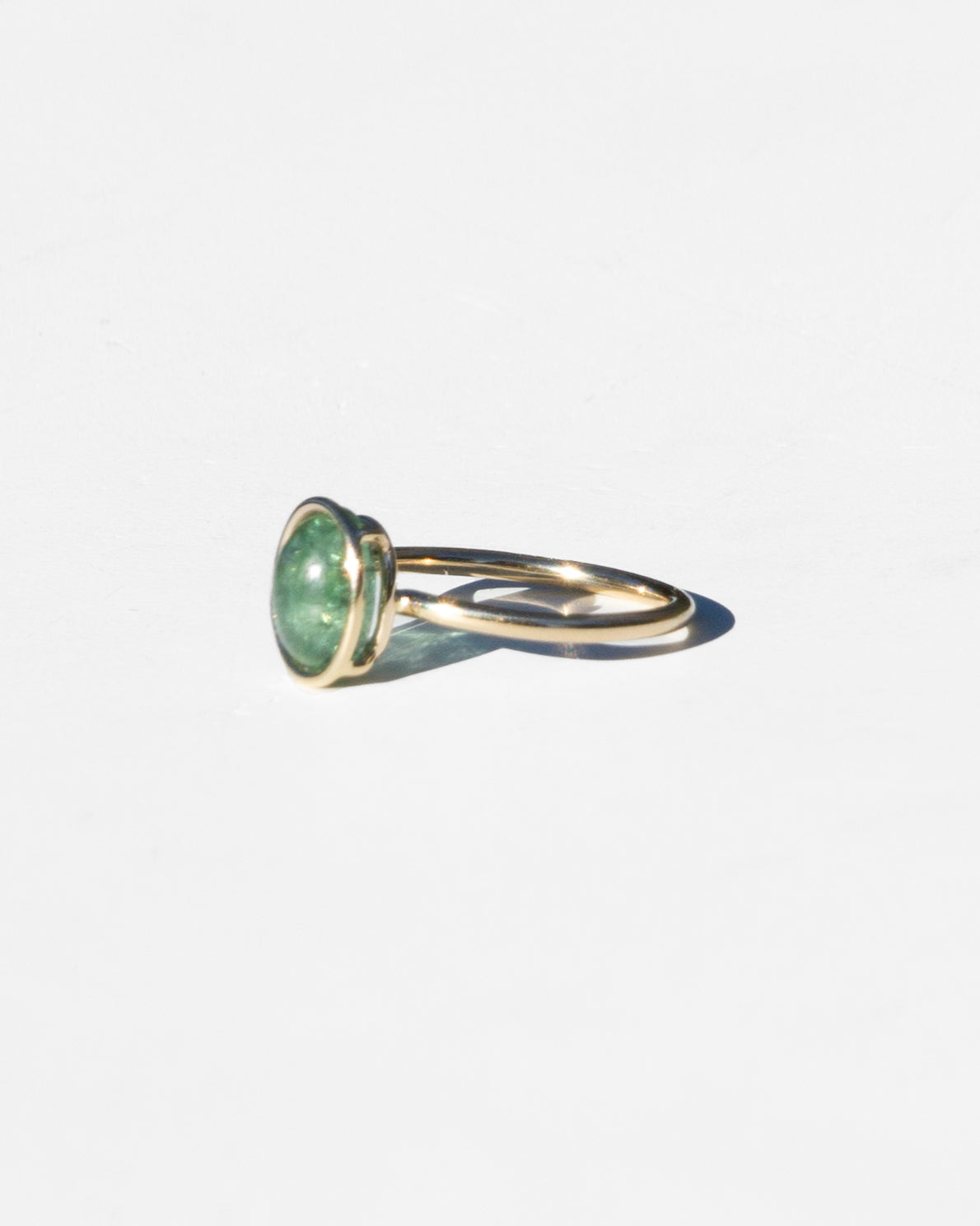 14K Sea Green Tourmaline Floating Ring