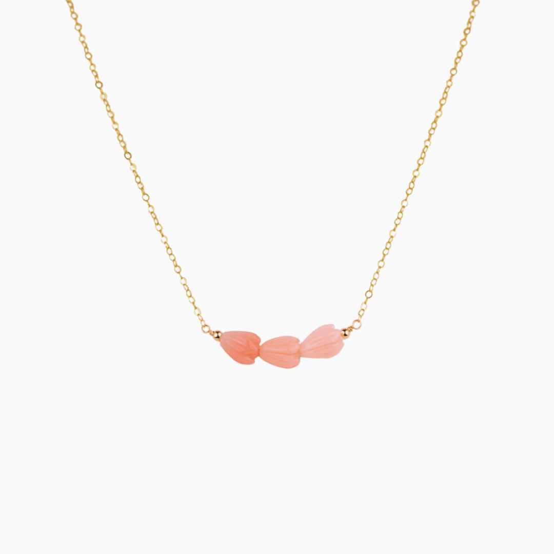 Triple Pink Pikake Necklace