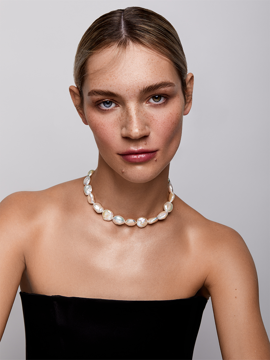 14kt Gold Baroque Pearl Strand Necklace