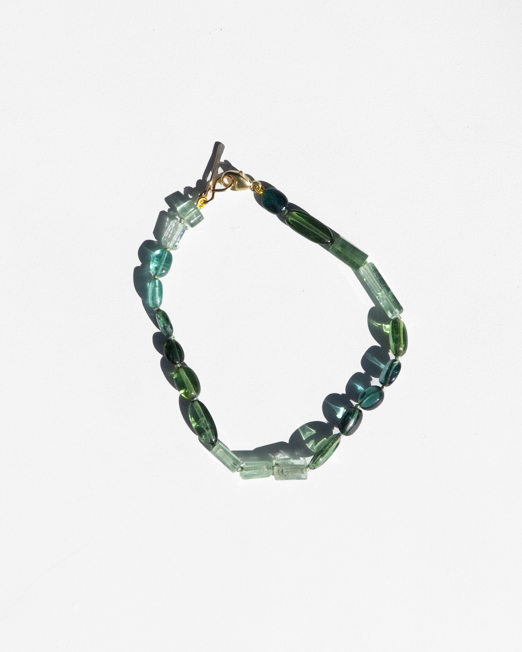 14K Sea and Green Layering Bracelet