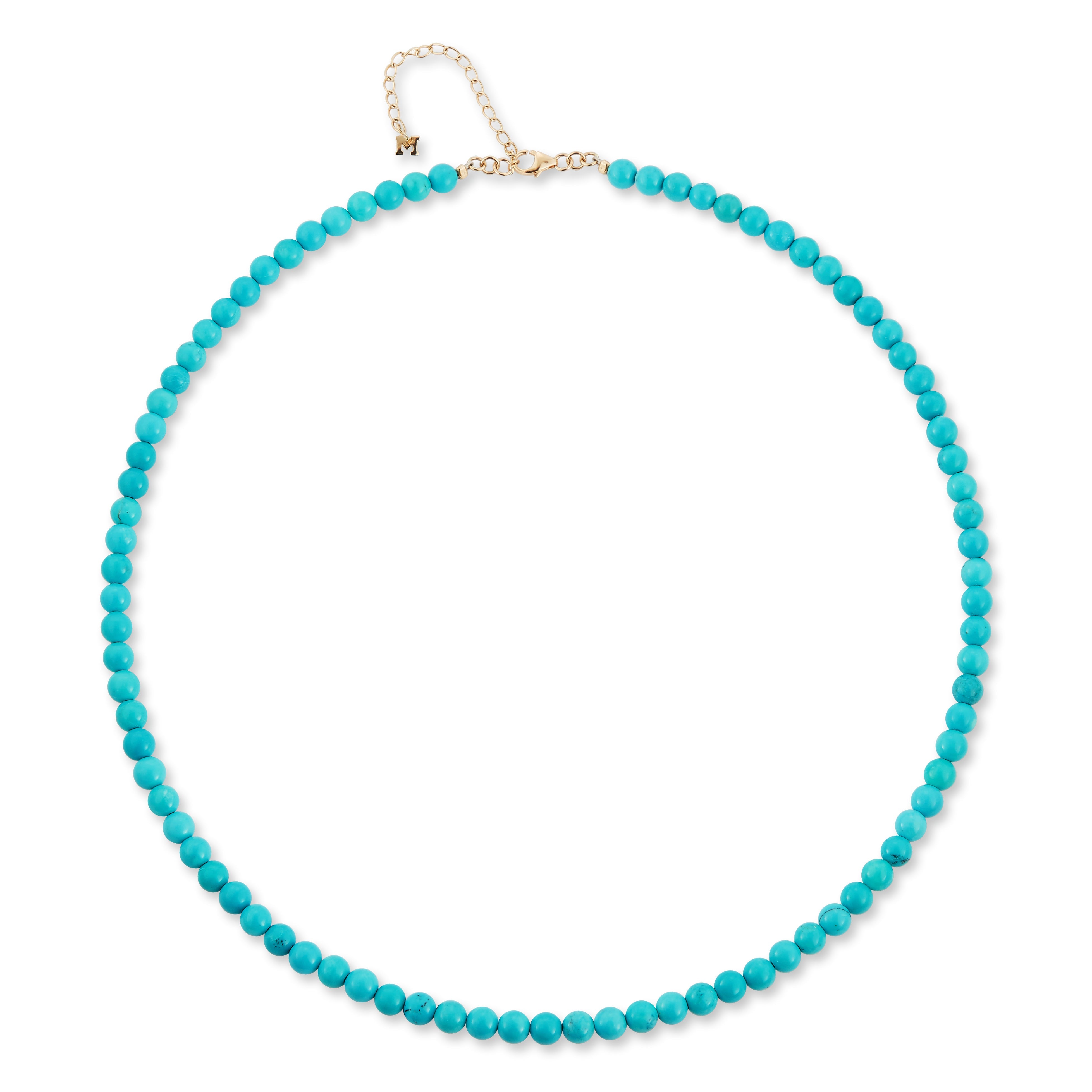 14kt 4mm Round Turquoise Bracelet