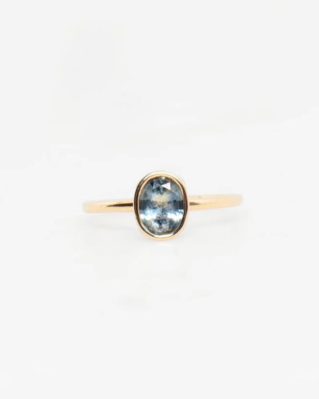 14K Petrichor Sapphire Floating Ring