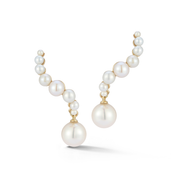 14kt Pearl Curve Drop Earrings