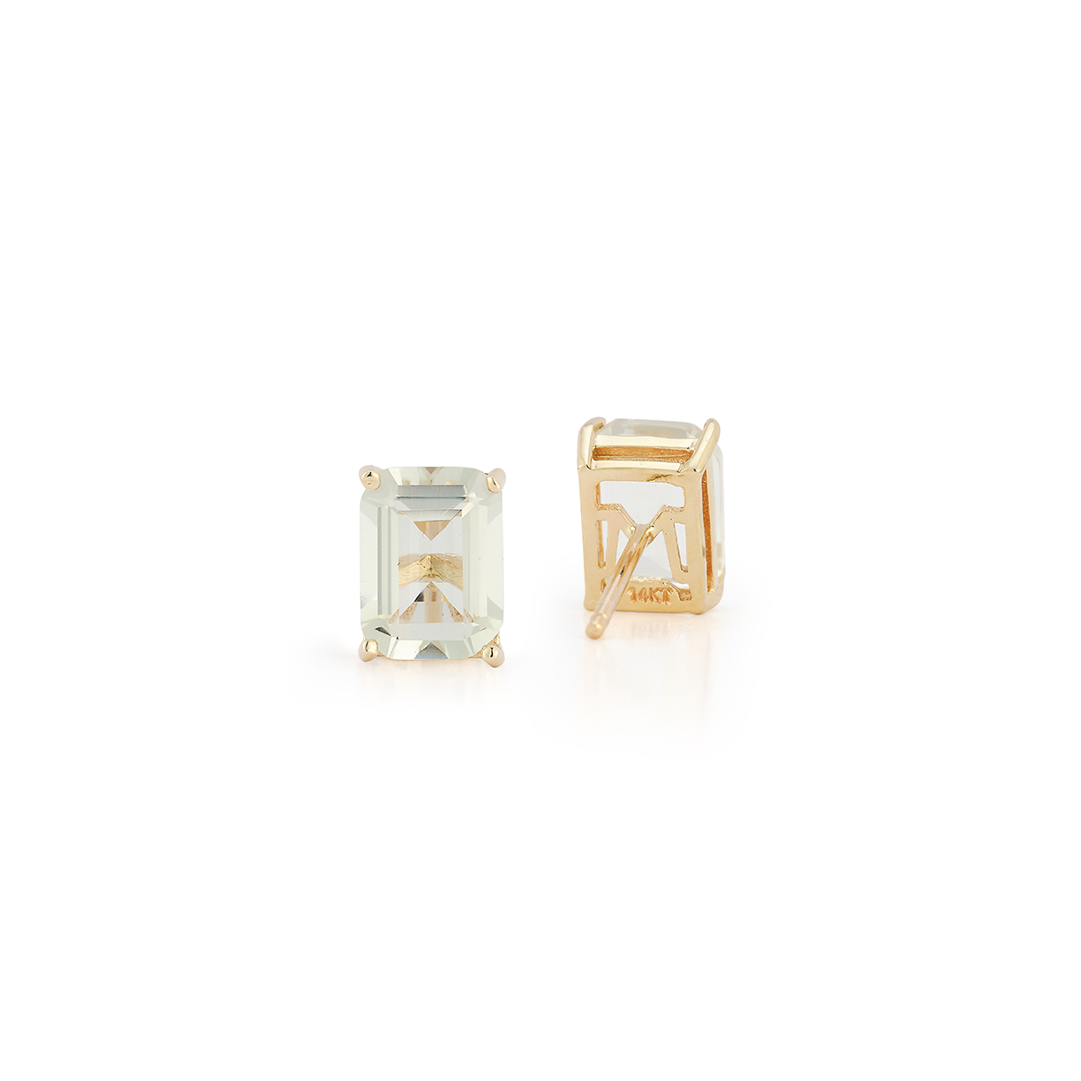 14kt Green Amethyst Studs