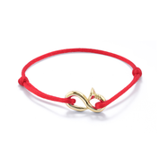 14kt Bent Nail on Red Nylon Cord Bracelet