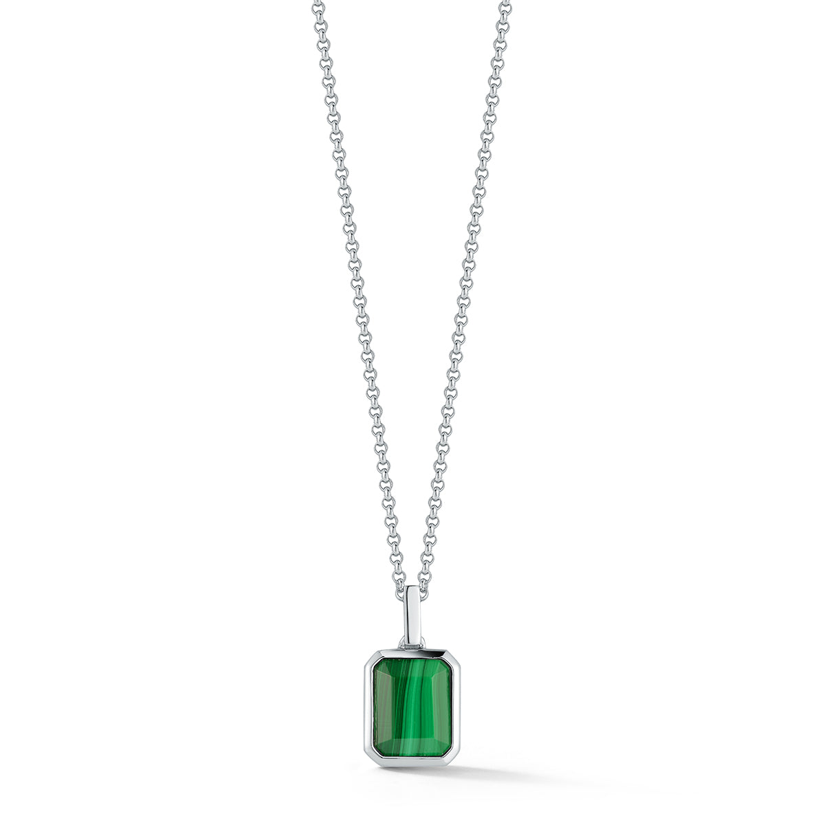 Emerald Cut Malachite Necklace