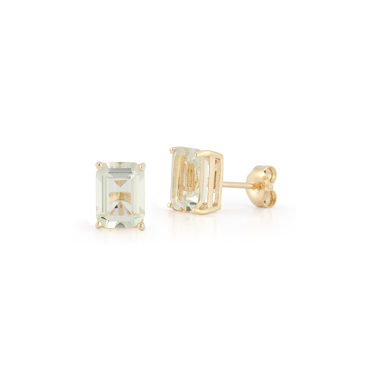 14kt Green Amethyst Studs