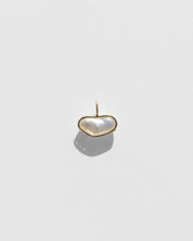 14K Floating White Keshi Pearl Bone Chain Pendant