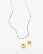 Abacus Beaded Floating Charm Necklace | 18k Recycled Gold Vermeil and Rhodium on Sterling Silver