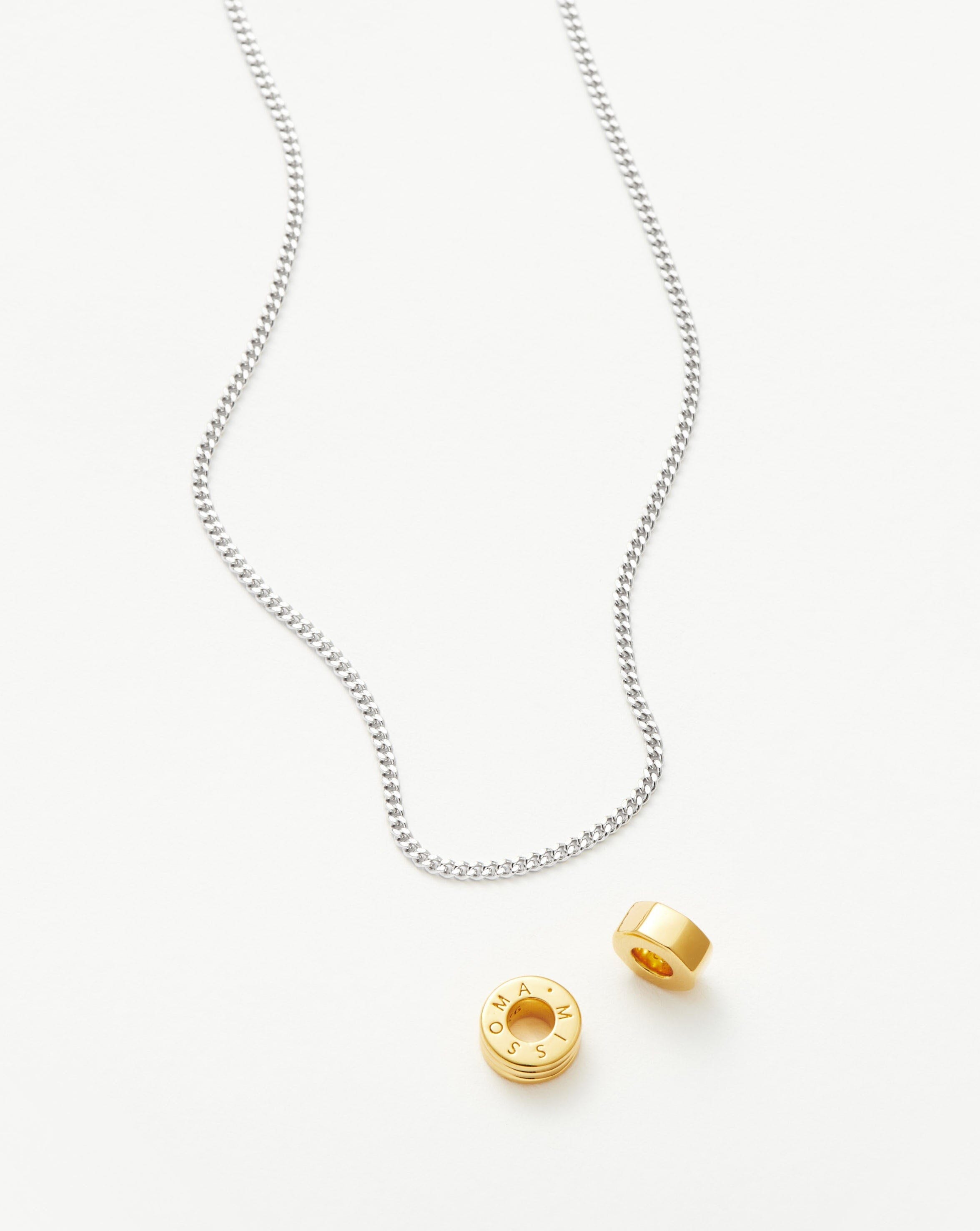 Abacus Beaded Floating Charm Necklace | 18k Recycled Gold Vermeil and Rhodium on Sterling Silver